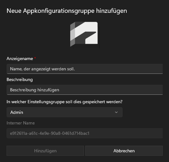 App-Gruppe hinzufügen