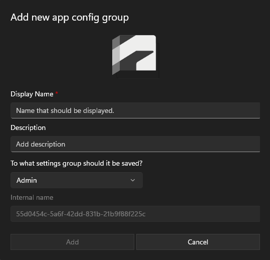 App-Gruppe hinzufügen