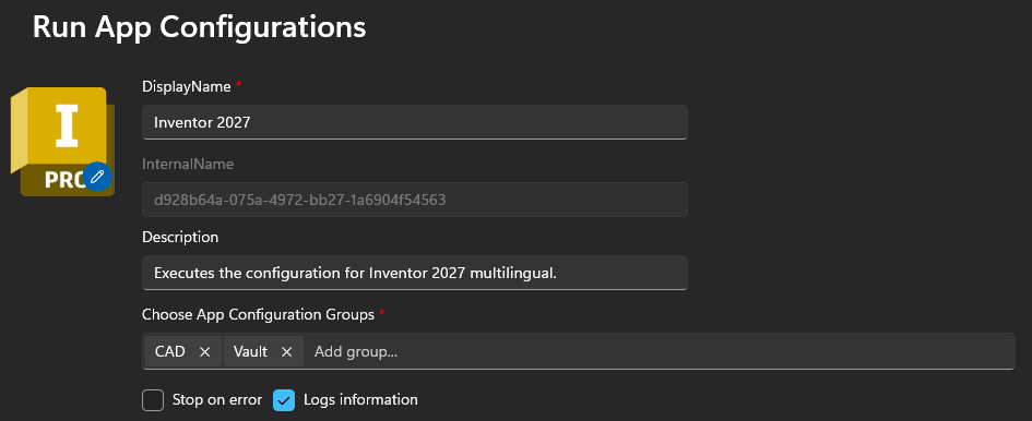 Choose Configuration Groups