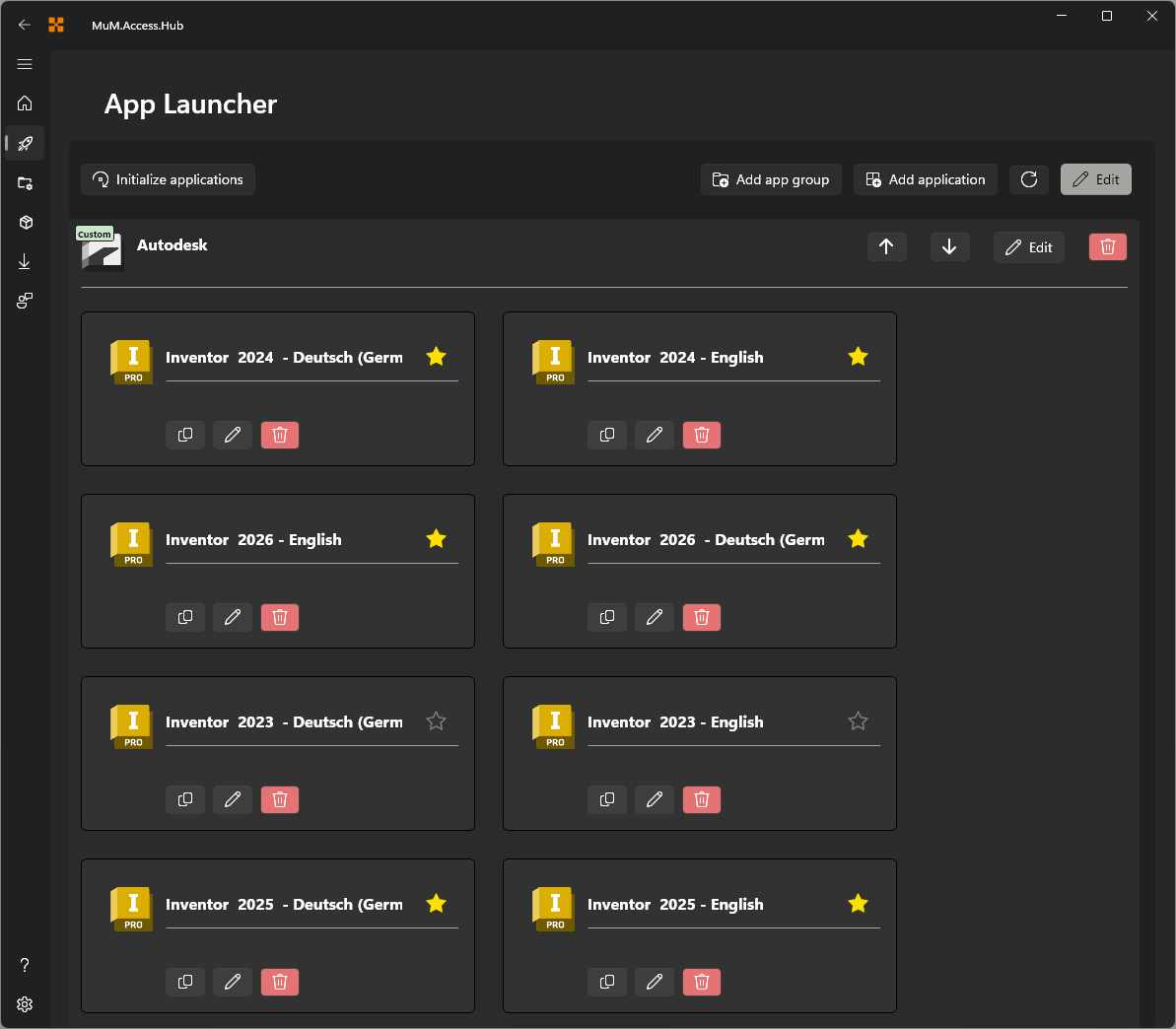 Edit Appgroup