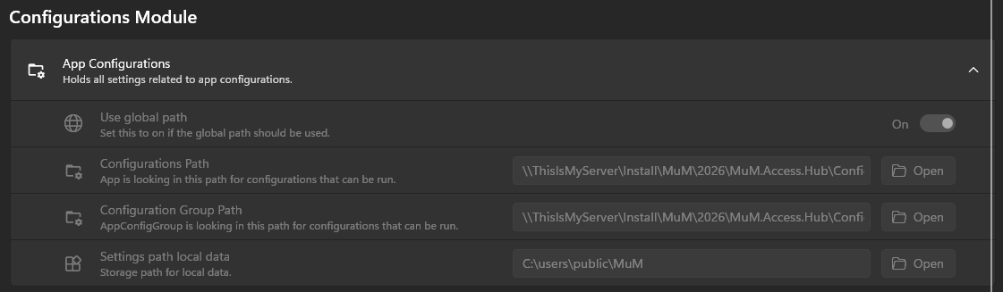 Configurations Module