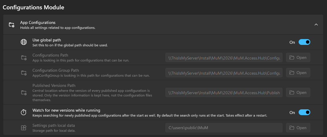Configurations Module