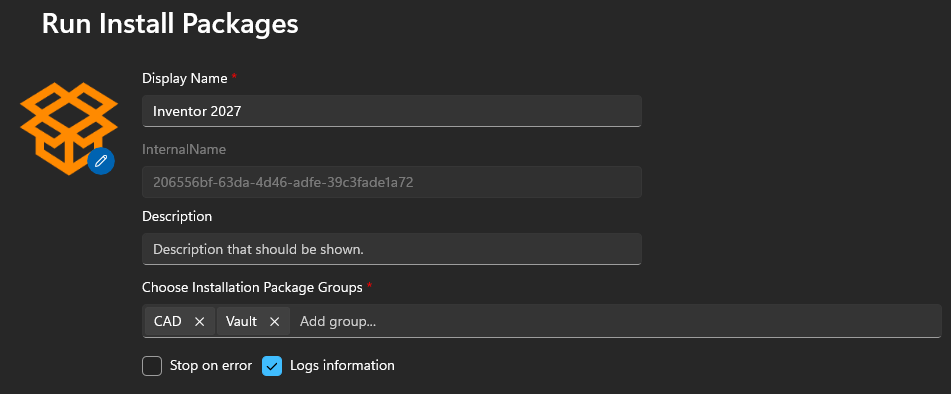Choose Installation Package Groups