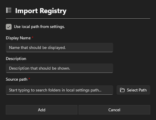 Import Registry