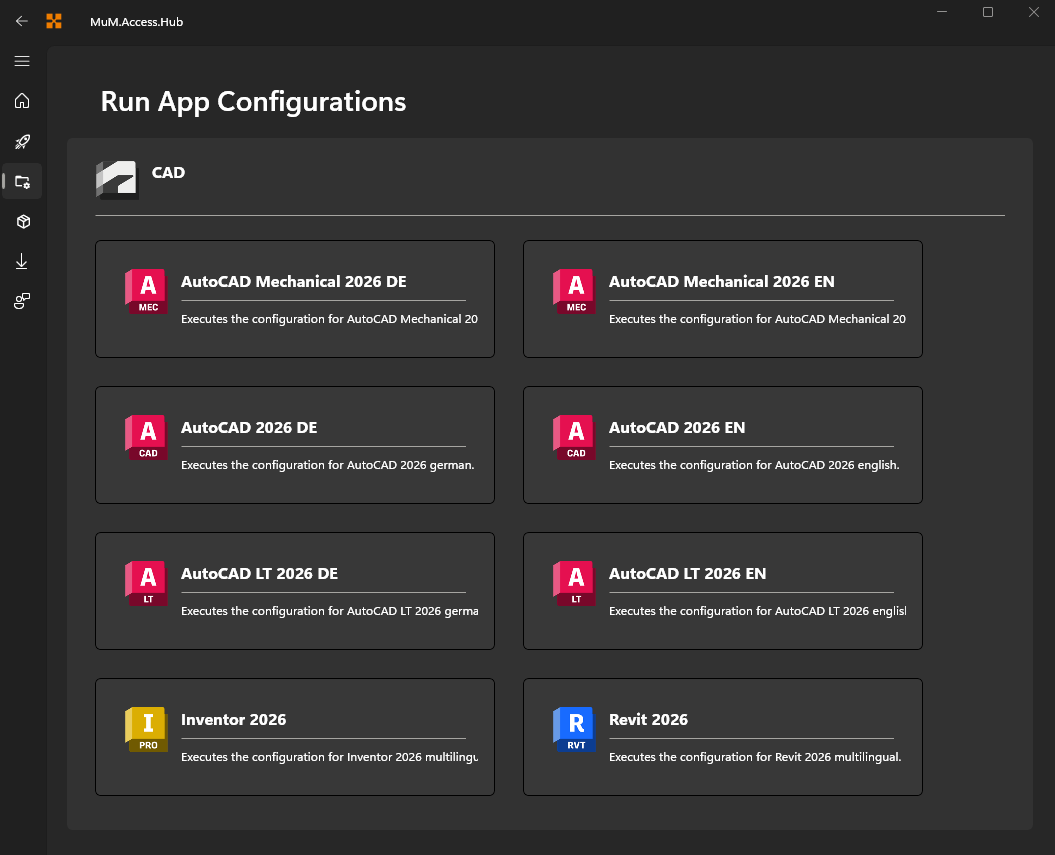 Dashboard Run App Configuration