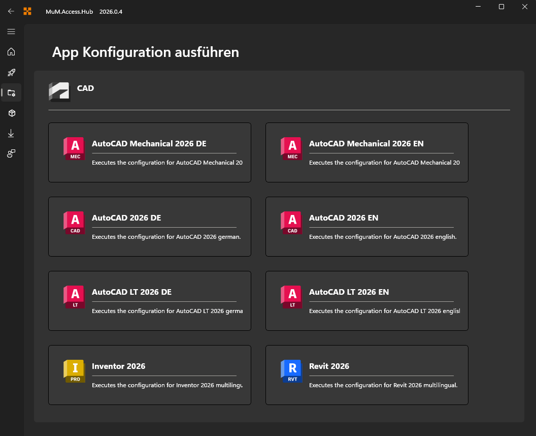 Dashboard App-Konfiguration ausführen