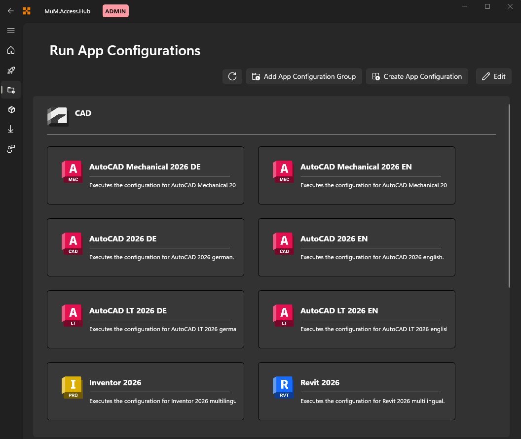 Dashboard Run App Configuration