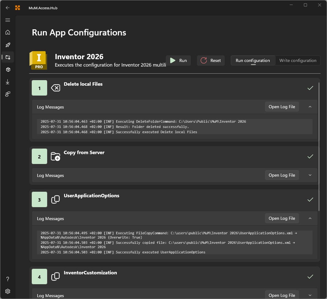 Run App Configuration