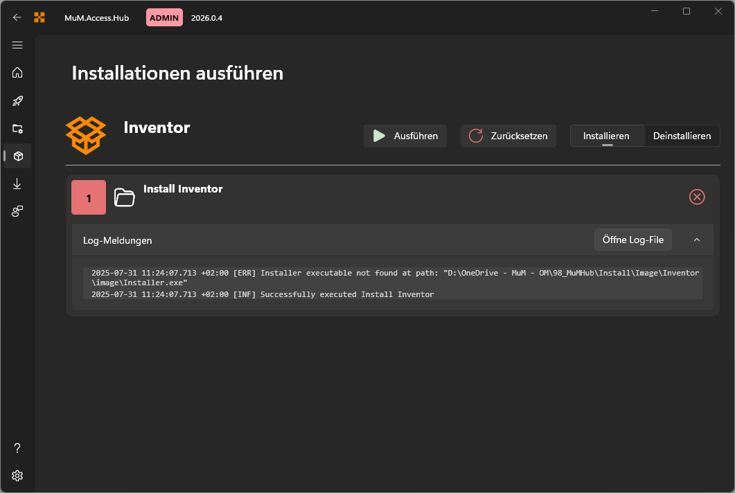 Installation ausführen