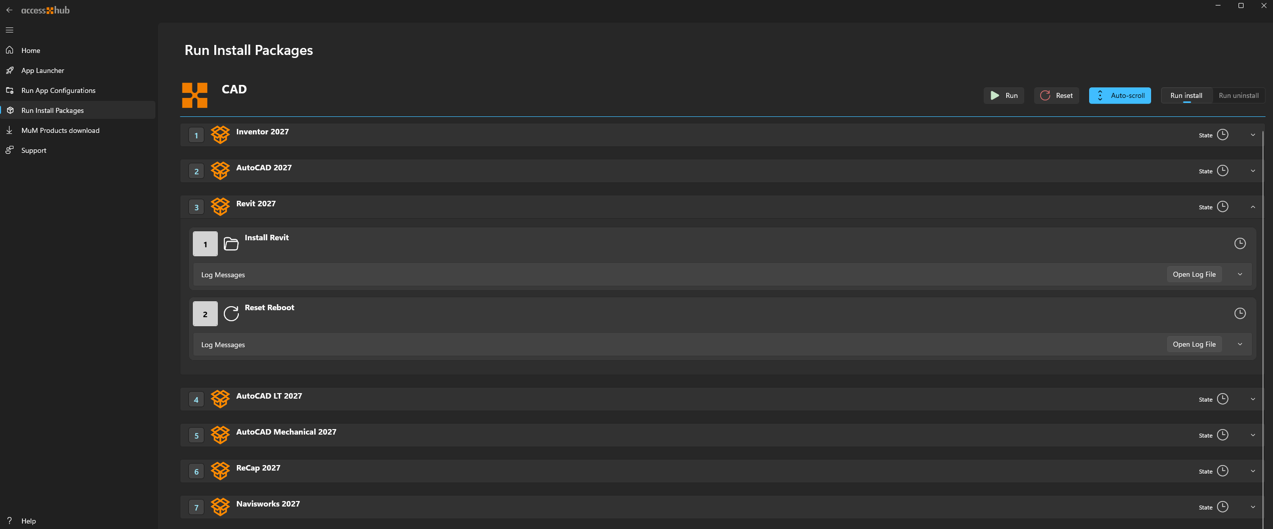 Expanded package within a group