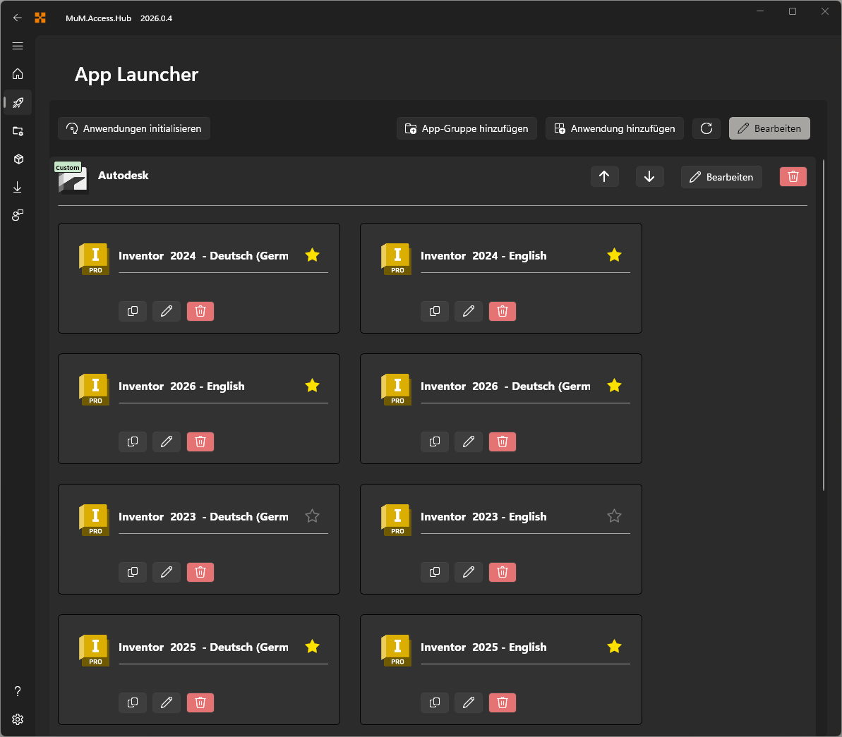 App-Gruppe bearbeiten