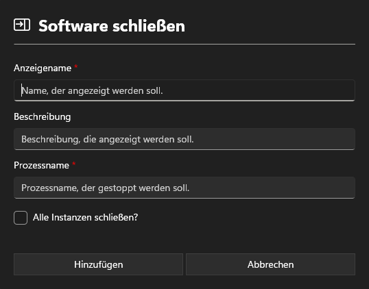 Software schließen