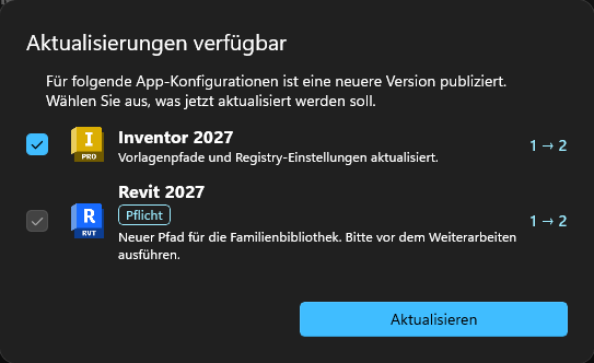 Dialog Aktualisierungen verfügbar