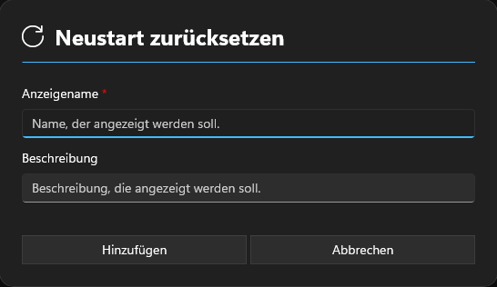 Neustart zurücksetzen