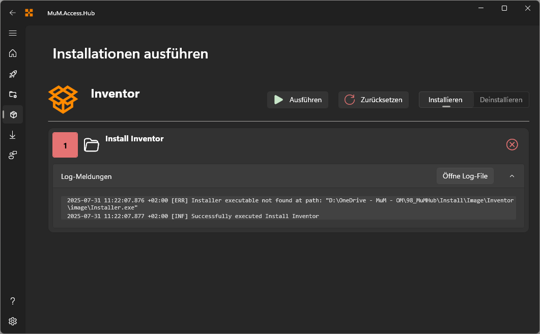 Installationspakete ausführen