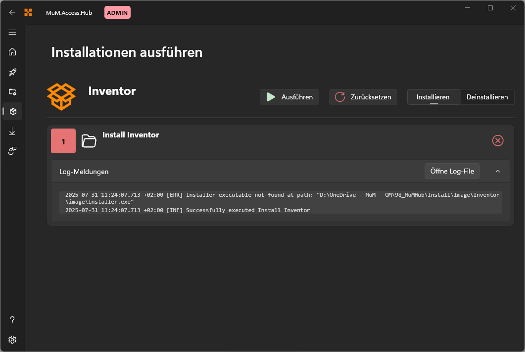 Installation ausführen
