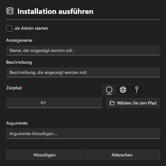 Installer starten
