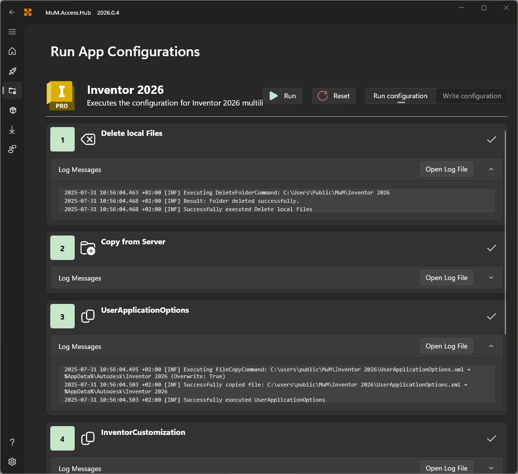 Run App Configuration